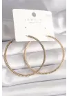  Altın Zirkon Taşlı Halka Model Çelik Küpe
