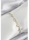 Pirinç Gold Renk Zirkon Taşlı Kadın Bileklik