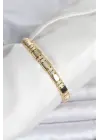 Pirinç Gold Renk Zirkon Taşlı Kadın Altın Kaplama Bileklik