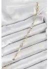 Pirinç Gold Renk Zirkon Taşlı Kadın Bileklik