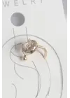 Çelik Gold Renk Zirkon Taşlı Kadın Kıkırdak Küpe
