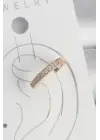 Çelik Gold Renk Zirkon Taşlı Kadın Kıkırdak Küpe