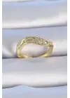  Altın Zirkon Taşlı Çelik Yüzük