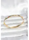 Pirinç Gold Renk Zirkon Taşlı Kelepçe Bileklik
