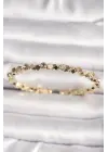 Pirinç Gold Renk Zirkon Taşlı Küp Dorika Model Kadın Bileklik