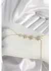 Pirinç Gold Renk Zirkon Taşlı Kutup Yıldız Model Kadın Şahmeran