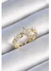  Altın Zirkon Taşlı Kutup Yıldızı Zincir Kordon Model Çelik Yüzük