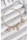 Pirinç Gold Renk Zirkon Taşlı Messika Model Kadın Bileklik