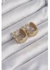  Altın Zirkon Taşlı Minimal Halka Küpe