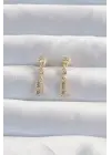  Altın Zirkon Taşlı Minimal Messika Küpe