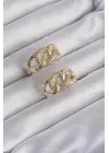  Altın Zirkon Taşlı Samanyolu Küpe
