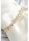 Pirinç Gold Renk Zirkon Taşlı Su Yolu Model Xuping Exclusive VIP Seri Kadın Bileklik