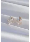  Altın Zirkon Taşlı V Model Küpe