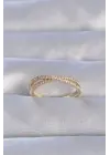  Altın Zirkon Taşlı X Model Ayarlanabilir Yüzük