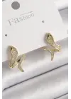  Altın Zirkon Taşlı Yılan Model Çelik Küpe