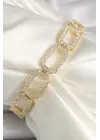 Pirinç Gold Renk Zirkon Taşlı Zincir Model Xuping VIP Exclusive Seri Bileklik