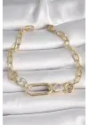Pirinç Gold Renk Zirkon Taşlı Zincir Xuping VIP Exclusive Seri Kadın Bileklik