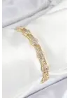 Pirinç Greg Model Zirkon Taşlı Gold Renk VİP Seri Kadın Bileklik