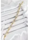 Pirinç Greg Model Zirkon Taşlı Gold Renk VİP Seri Kadın Bileklik