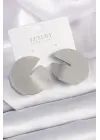  Gümüş Daire Plaka Model Çelik Küpe