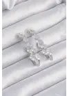  Gümüş Damla Zirkon Taş Tasarımlı Küpe