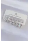  Gümüş Dikdörtgen Model Küpe Seti