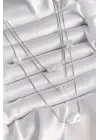 Pirinç Gümüş  Ezme İnci Model Çoklu  Çelik Kolye