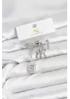 Çelik Gümüş Renk Göz ve Kutup Yıldızı Model YSX Trio Küpe Seti