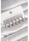  Gümüş Halka Model Çelik Küpe Seti