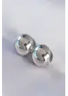  Gümüş İçi Boş Minimal Topçuk Küpe