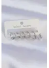  Gümüş İnce Oval Küpe Seti