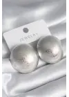  Gümüş İşleme Detay Yuvarlak Model Çelik Küpe