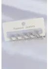  Gümüş Kalp Model Küpe Seti