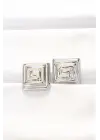  Gümüş Kare Form Küpe