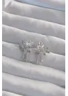  Gümüş Kare Zirkon Taşlı Fiyonk Küpe