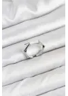 Pirinç Gümüş Renk Kemik Model Kadın Yüzük