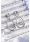  Gümüş Kıvrımlı Sallantılı Küpe