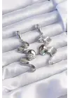  Gümüş Kıvrımlı Sallantılı Küpe