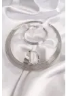 Pirinç Gümüş  Çelik Kolye Küpe Bileklik Seti