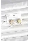 Pirinç Gümüş Renk Kutup Yıldızı Kadın Küpe