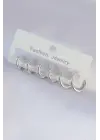  Gümüş Oval Küpe Seti