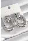  Gümüş Oval Sarmal Model Çelik Küpe
