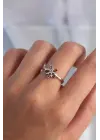  Gümüş Renkli Zirkon Taşlı Ayarlamalı Yüzük