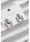  Gümüş Sallantı Zirkon Taşlı Kare Model Çelik Küpe