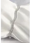 Pirinç Gümüş Renk Su Yolu Zirkon Taşlı Model Kadın Bileklik