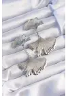  Gümüş Tırtıklı Yaprak Model Sallantılı Küpe