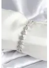 Pirinç Gümüş Renk Yıldız Model Kadın Bileklik