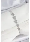 Pirinç Gümüş Renk Yıldız Model Kadın Bileklik