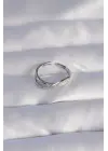  Gümüş Zirkon Taşlı 2li Görünüm Ayarlanabilir Yüzük