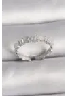  Gümüş Zirkon Taşlı Beyaz Mineli Ayarlanabilir Yüzük